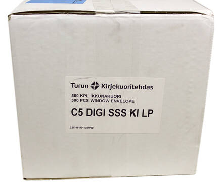 Kirjekuori C5 ikkuna DIGI SSS läppäauki - Kirjekuoret,valkoiset - 128642 - 1
