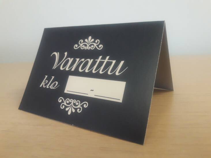 Varattu kyltti pöydälle 105x72mm - Painetut muut tuotteet - 158526 - 1
