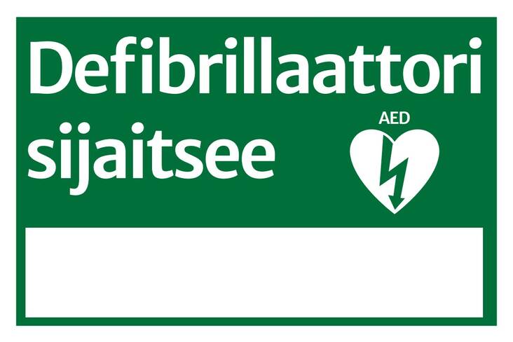Defibrillaattori sijaitsee -tarra - Painetut muut tuotteet - 178729 - 1